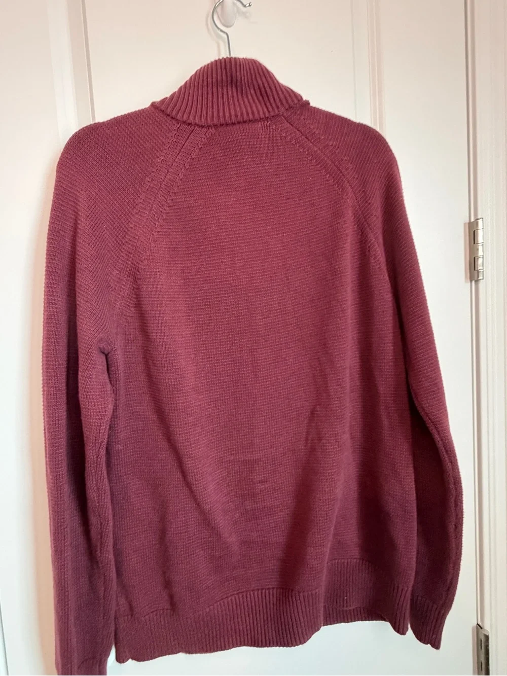 Men's Shawl Collar Button Pullover Sweater Burgundy Fall